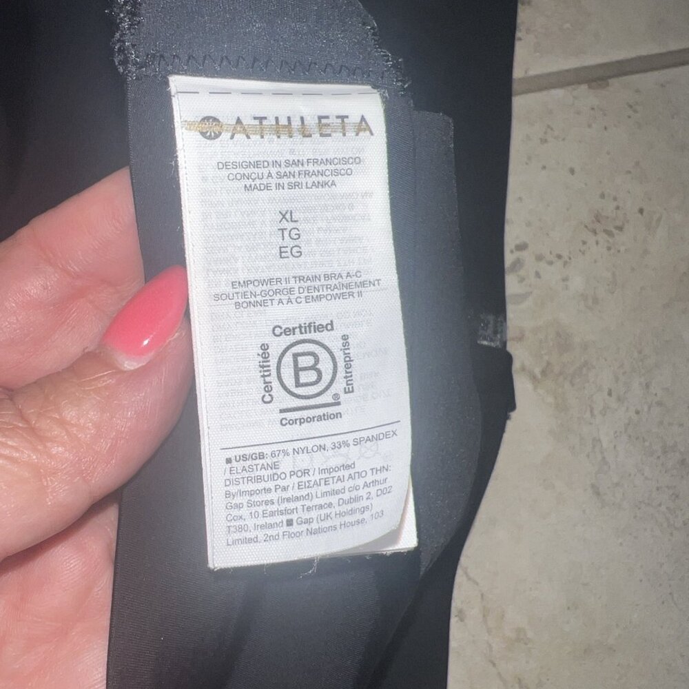 Athleta Daily A-C Zip Front Sports Bra Black Size XL - Picture 4 of 9